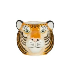 Dunelm Ceramic Tiger Head Pot 12cm -Garden Decoration Craft 1000182403 alt02