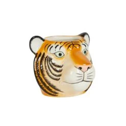 Dunelm Ceramic Tiger Head Pot 12cm -Garden Decoration Craft 1000182403 alt03