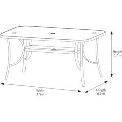Dunelm Montreal 6 Seater Dining Set -Garden Decoration Craft 1000182833 alt08