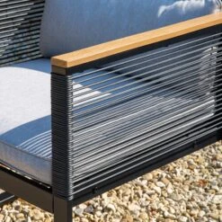 Elements 4 Seater Black Rope Conversation Set -Garden Decoration Craft 1000183772 alt04