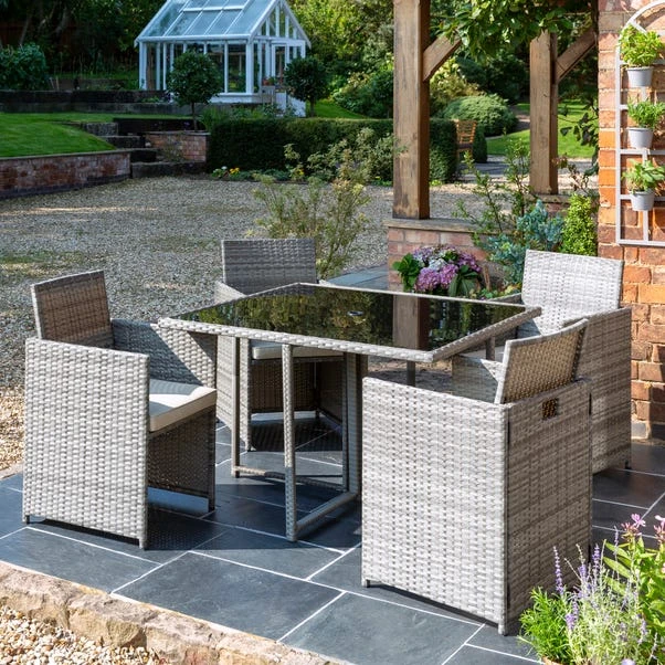 Dunelm St Lucia 4 Seater Grey Cube Dining Set 2 Dunelm St Lucia 4 Seater Grey Cube Dining Set - Image 2