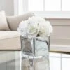 Dunelm Artificial Roses White In Silver Pot 23cm