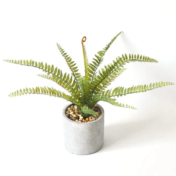 Dunelm Artificial Fern Green In Zig Zag Pot 40cm 1 Dunelm Artificial Fern Green In Zig Zag Pot 40cm