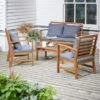 Dunelm Honolulu 4 Seater Wooden Conversation Set