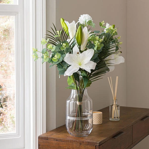 Dunelm Florals Forever Grace Lily Luxury Bouquet White 58cm 1 Dunelm Florals Forever Grace Lily Luxury Bouquet White 58cm