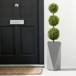 Dunelm Fibre Clay Tall Geometric Plant Pot