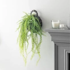 Dunelm Hanging String Of Pearls In Black Basket