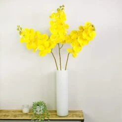Dunelm Yellow Real Touch Phalaenopsis 3 Pack