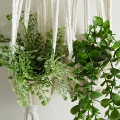 Dunelm Hanging Macrame Double Planter -Garden Decoration Craft 30732436 alt02