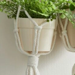 Dunelm Hanging Macrame Double Planter -Garden Decoration Craft 30732436 alt03
