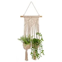 Dunelm Hanging Macrame Double Planter -Garden Decoration Craft 30732436 alt04