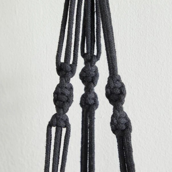 Dunelm Black Hanging Ceramic Pot With Macrame 5 Dunelm Black Hanging Ceramic Pot With Macrame - Image 5