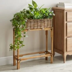 Churchgate Rattan Planter Box With Stand
