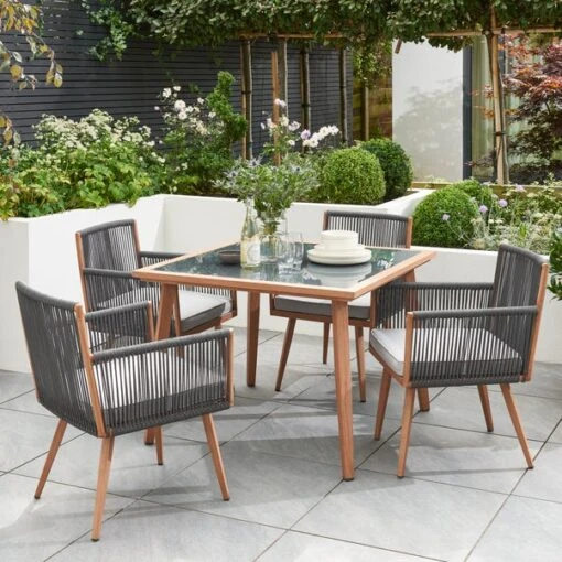 Elements Rope 4 Seater Dining Set -Garden Decoration Craft 30746641