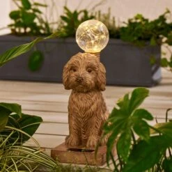 Dunelm Cockapoo Solar Light Natural