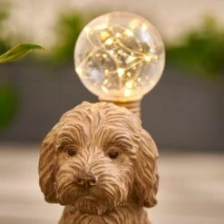 Dunelm Cockapoo Solar Light Natural -Garden Decoration Craft 30748343 alt02