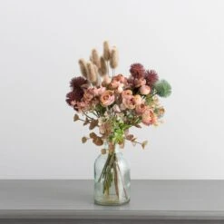 Dunelm Lagarus Chestnut And Ranunculus Letterbox Bouquet -Garden Decoration Craft 30748833 alt02