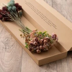 Dunelm Lagarus Chestnut And Ranunculus Letterbox Bouquet -Garden Decoration Craft 30748833 alt03