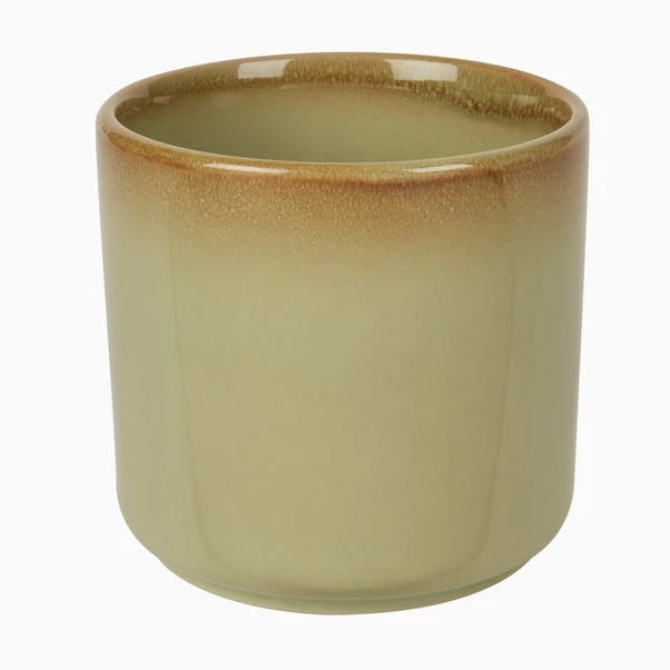 Dunelm Reactive Glaze Green Ceramic Plant Pot 4 Dunelm Reactive Glaze Green Ceramic Plant Pot - Image 4