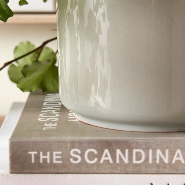 Dunelm Reactive Glaze Grey Ceramic Plant Pot 3 Dunelm Reactive Glaze Grey Ceramic Plant Pot - Image 3