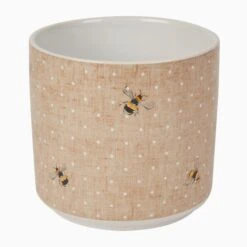 Dunelm Ceramic Bee Plant Pot -Garden Decoration Craft 30751215 alt02