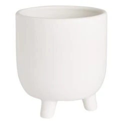 Dunelm Ceramic Footed Plant Pot White
