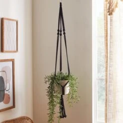 Dunelm Macrame Black Plant Hanger