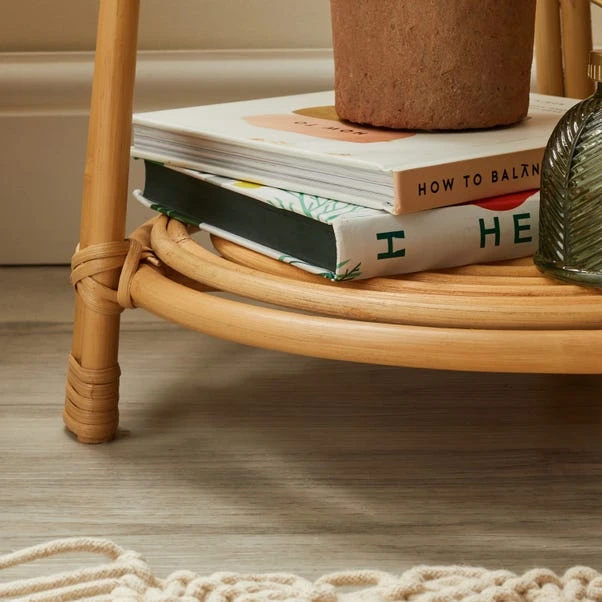 Dunelm Pretty Boho Bent Cane Plant Stand 2 Dunelm Pretty Boho Bent Cane Plant Stand - Image 2