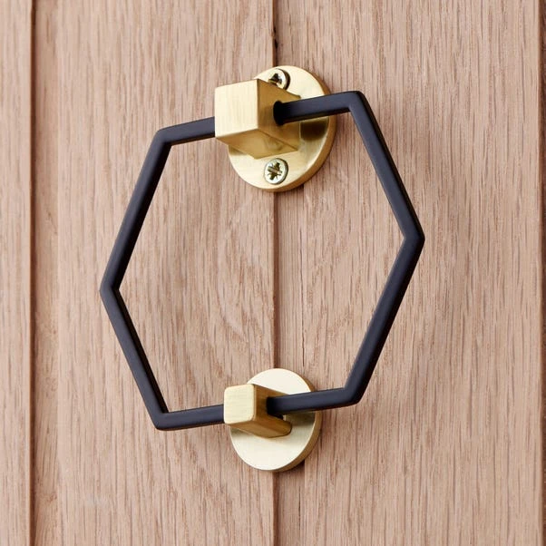 Dunelm Hexagon Matte Black Door Knocker 2 Dunelm Hexagon Matte Black Door Knocker - Image 2