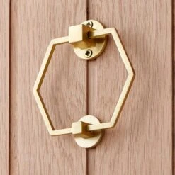 Dunelm Hexagon Brushed Gold Door Knocker
