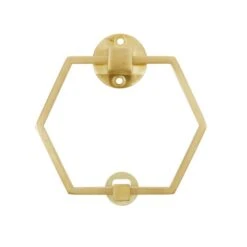 Dunelm Hexagon Brushed Gold Door Knocker -Garden Decoration Craft 30756554 alt02