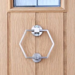 Dunelm Hexagon Brushed Chrome Door Knocker
