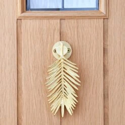 Dunelm Palm Leaf Brushed Gold Door Knocker
