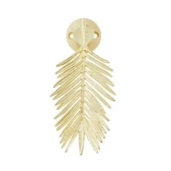 Dunelm Palm Leaf Brushed Gold Door Knocker -Garden Decoration Craft 30756556 alt02
