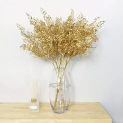 Dunelm Pack Of 12 Artificial Gold Maidenhair Fern
