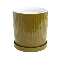 Elements Sculpted Green Footed Planter 6 Elements Sculpted Green Footed Planter -Garden Decoration Craft 30765387 alt03