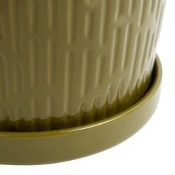 Elements Sculpted Green Footed Planter 7 Elements Sculpted Green Footed Planter -Garden Decoration Craft 30765387 alt04