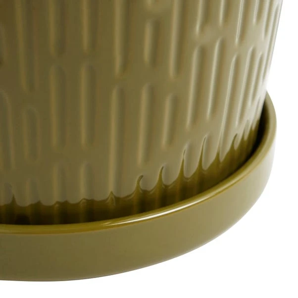 Elements Sculpted Green Footed Planter 4 Elements Sculpted Green Footed Planter - Image 4