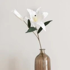 Dunelm Artificial Tiger Lily White Spray 70cm -Garden Decoration Craft 30780656 alt02