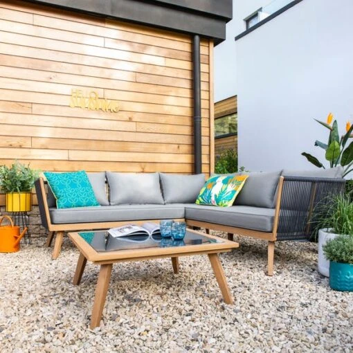 Elements 5 Seater Rope Corner Sofa -Garden Decoration Craft 30788993