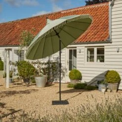 Dunelm Recycled Sage Green Carousel Parasol 2.7m -Garden Decoration Craft 30789295 alt02