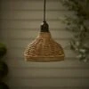 Churchgate Grey Polyrattan Pendant Light Lamp Shade Solar D15cm
