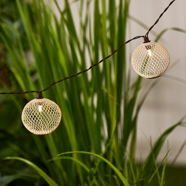 Elements Mesh Solar String Lights Ivory 1 Elements Mesh Solar String Lights Ivory
