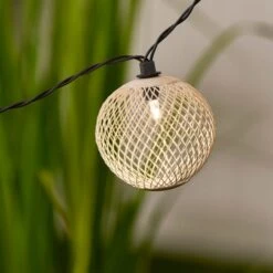 Elements Mesh Solar String Lights Ivory 7 Elements Mesh Solar String Lights Ivory -Garden Decoration Craft 30792771 alt02