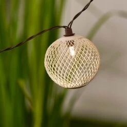 Elements Mesh Solar String Lights Ivory 8 Elements Mesh Solar String Lights Ivory -Garden Decoration Craft 30792771 alt03