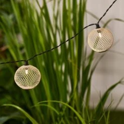 Elements Mesh Solar String Lights Ivory 9 Elements Mesh Solar String Lights Ivory -Garden Decoration Craft 30792771 alt04