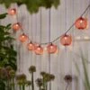 Elements Mesh Solar String Lights Orange