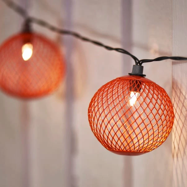 Elements Mesh Solar String Lights Orange 3 Elements Mesh Solar String Lights Orange - Image 3