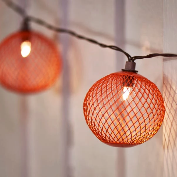 Elements Mesh Solar String Lights Orange 4 Elements Mesh Solar String Lights Orange - Image 4