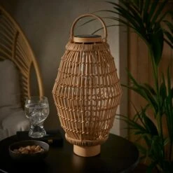 Dunelm San Marino Solar Poly Rattan Lantern Large